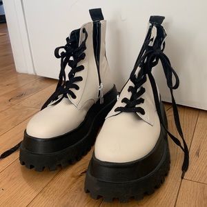Zara platform combat lace up boots 7